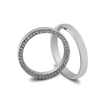 Βέρες Σετ Λευκόχρυσες με Ζιργκόν MASCHIO FEMMINA SL90 - themelidisjewels